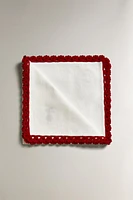 SET OF EMBROIDERED CROCHET CHRISTMAS NAPKINS (SET OF 4)