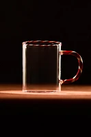 BOROSILICATE GLASS MUG WITH A CHRISTMAS CANDY CANE HANDLE