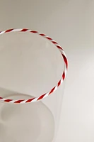 BOROSILICATE GLASS MUG WITH A CHRISTMAS CANDY CANE HANDLE