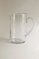 HAMMERED GLASS PITCHER