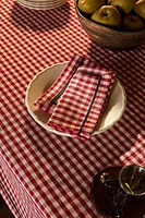 SET OF CHECK COTTON CHRISTMAS NAPKINS (SET OF 2)