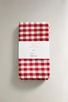 SET OF CHECK COTTON CHRISTMAS NAPKINS (SET OF 2)