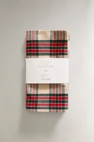 SET OF CHECK COTTON CHRISTMAS NAPKINS (SET OF 2)