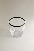 CHRISTMAS CRYSTALLINE TUMBLER WITH METAL RIM