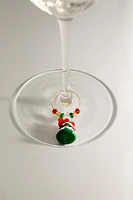 SET OF GLASS CHRISTMAS BELL GLASS CHARMS (SET OF 6)