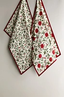 SET OF CHRISTMAS POINSETTIA KITCHEN TOWELS (SET OF 2)