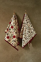 SET OF CHRISTMAS POINSETTIA KITCHEN TOWELS (SET OF 2)