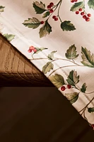 RESIN-COATED COTTON CHRISTMAS BRANCH TABLECLOTH