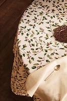 RESIN-COATED COTTON CHRISTMAS BRANCH TABLECLOTH