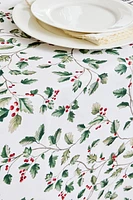 RESIN-COATED COTTON CHRISTMAS BRANCH TABLECLOTH