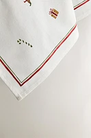 SET OF CROSS-STITCH CHRISTMAS KITCHEN TOWELS (SET OF 2)