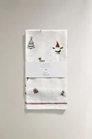 SET OF CROSS-STITCH CHRISTMAS KITCHEN TOWELS (SET OF 2)