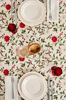 FLORAL BRANCH COTTON CHRISTMAS TABLECLOTH