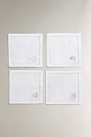 SET OF EMBROIDERED CHRISTMAS NAPKINS WITH APPLIQUÉS (SET OF 4)