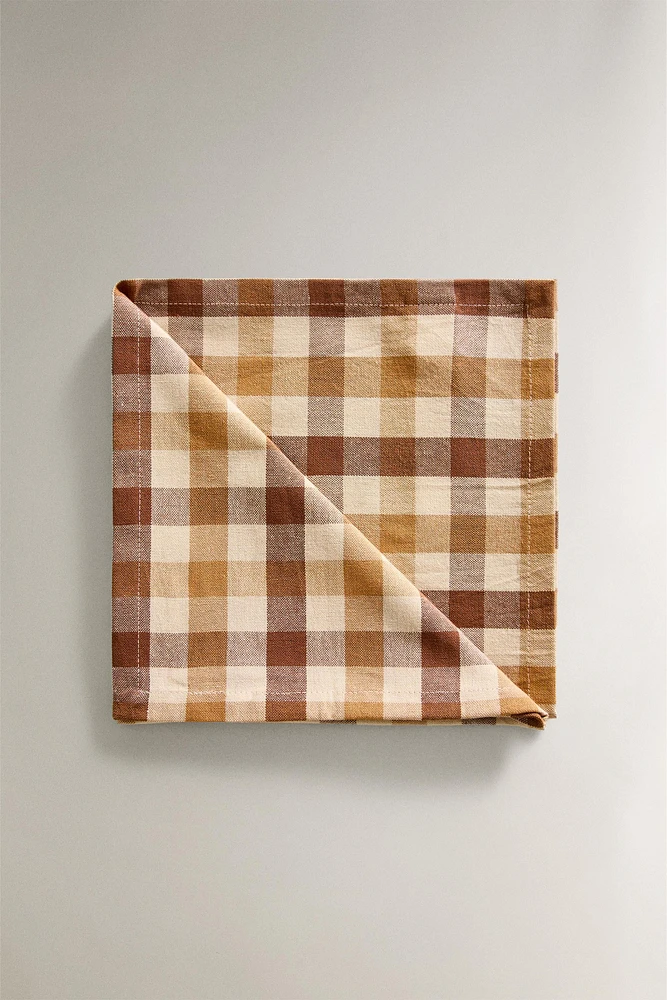 PLAID DYED THREAD NAPKINS (SET OF 2)