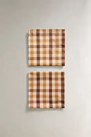 PLAID DYED THREAD NAPKINS (SET OF 2)