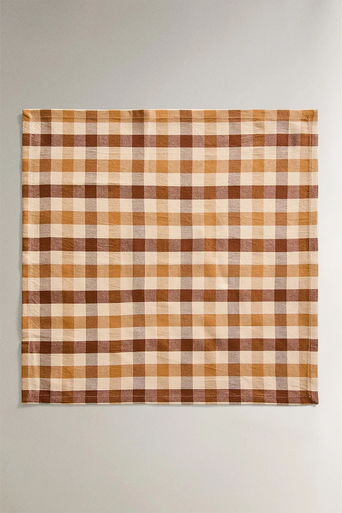 CHRISTMAS DYED THREAD CHECK NAPKINS (SET OF 2)