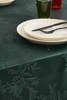 JACQUARD COTTON CHRISTMAS BRANCHES PATTERN TABLECLOTH