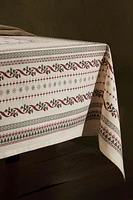 CHRISTMAS CROSS-STITCH COTTON TABLECLOTH