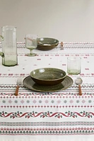 CHRISTMAS CROSS-STITCH COTTON TABLECLOTH