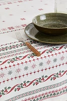 CHRISTMAS CROSS-STITCH COTTON TABLECLOTH