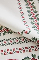 CHRISTMAS CROSS-STITCH COTTON TABLECLOTH