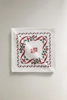 SET OF COTTON CHRISTMAS CROSS-STITCH NAPKINS (SET OF 2)