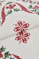 SET OF COTTON CHRISTMAS CROSS-STITCH NAPKINS (SET OF 2)