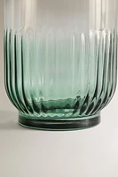 GLASS TUMBLER WITH STRIPES DESIGN