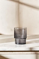 GLASS TUMBLER WITH LINE DESIGN