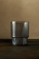 GLASS TUMBLER WITH LINE DESIGN