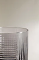 GLASS TUMBLER WITH LINE DESIGN