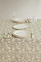 PLANT PRINT LINEN TABLECLOTH