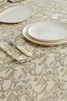 PLANT PRINT LINEN TABLECLOTH