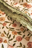 FLORAL TABLECLOTH WITH LACE TRIM