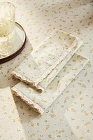 FLORAL NAPKINS WITH LACE TRIM (PACK OF 2)