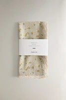 FLORAL NAPKINS WITH LACE TRIM (PACK OF 2)