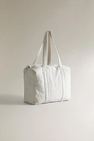 PLAIN LINEN POPLIN DIAPER BAG