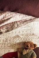 CHILDREN'S CHRISTMAS CROSS-STITCH COTTON BEDSPREAD