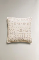 CHILDREN'S CHRISTMAS CROSS-STITCH COTTON BEDSPREAD THROW PILLOW COVER