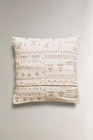 CHILDREN'S CHRISTMAS CROSS-STITCH COTTON BEDSPREAD THROW PILLOW COVER