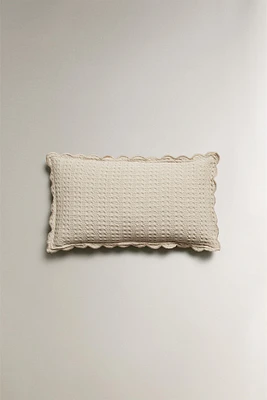 CHILDREN’S WAFFLE-KNIT THROW PILLOW COVER