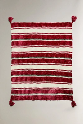 CHILDREN’S CHRISTMAS CHENILLE BLANKET WITH STRIPES