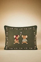 CHILDREN'S CHRISTMAS MOUSE THROW PILLOW COVER