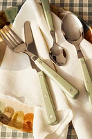 4-PIECE FLATWARE SET WITH PASTEL HANDLE