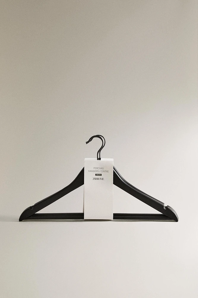 LACQUERED WOODEN HANGER (SET OF 3