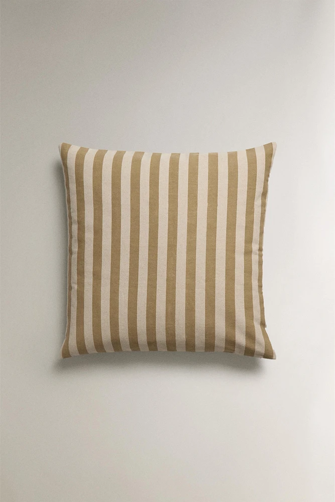 STRIPED COTTON THROW PILLOW