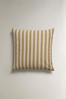 STRIPED COTTON THROW PILLOW