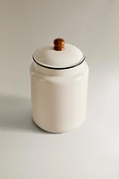 LARGE ENAMELED PET TREATS JAR