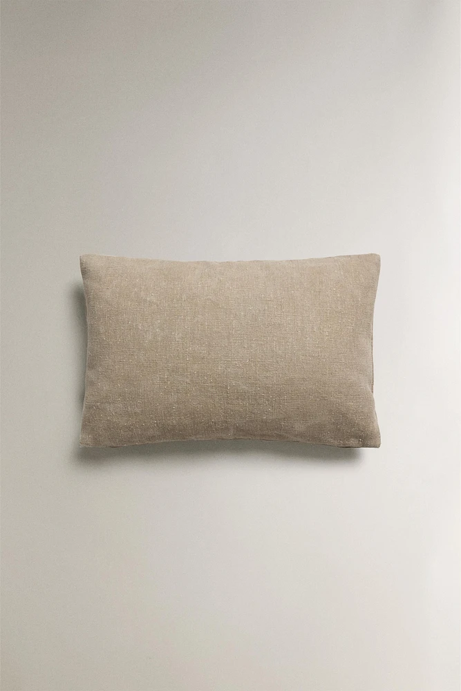 PLAIN LINEN THROW PILLOW COVER